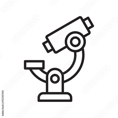 Editable Microscope Line Icon
