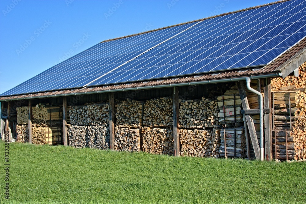 Obraz premium solar panels on a farm