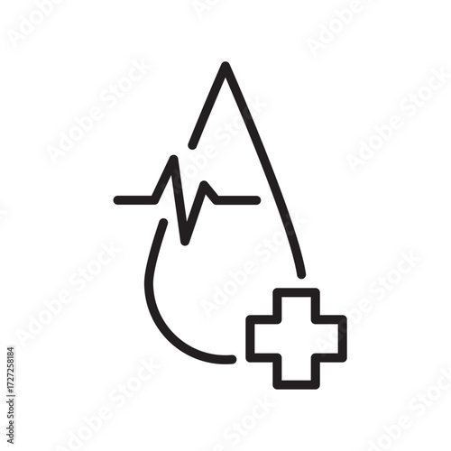 Editable Blood Health Line Icon
