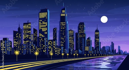City Skyline at Night. (2)