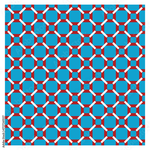Seamless geometric square pattern in blue color vector illustration