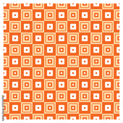 Seamless geometric square pattern in orange color vector illustration
