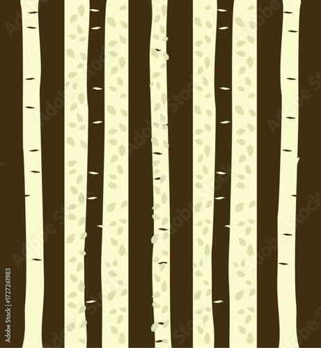 Seamless tree trunks pattern vector background illustration