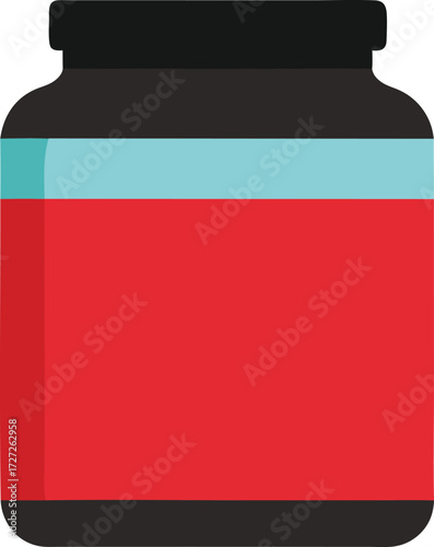 Scalable vector illustration of a white protein powder container mockup for eps