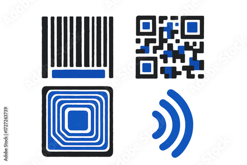 Different types of codes used in modern technology for identification and data transfer