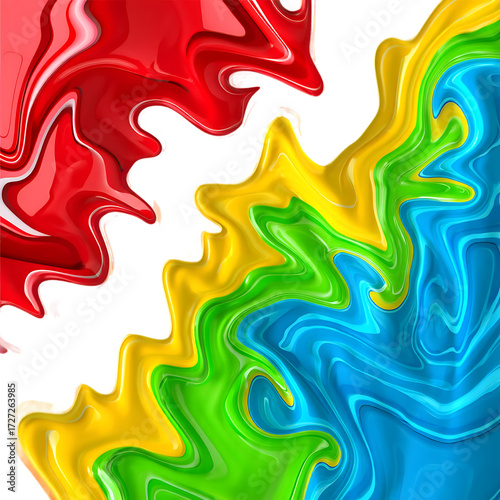 Colorful Paint Splash Isolated on Transparent Background. Abstract Colored Splashing. Multicolor Paint Splatter.