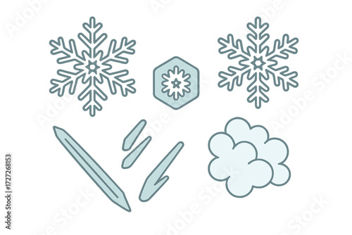 Various snowflake designs showcasing the beauty of winter's unique patterns and textures