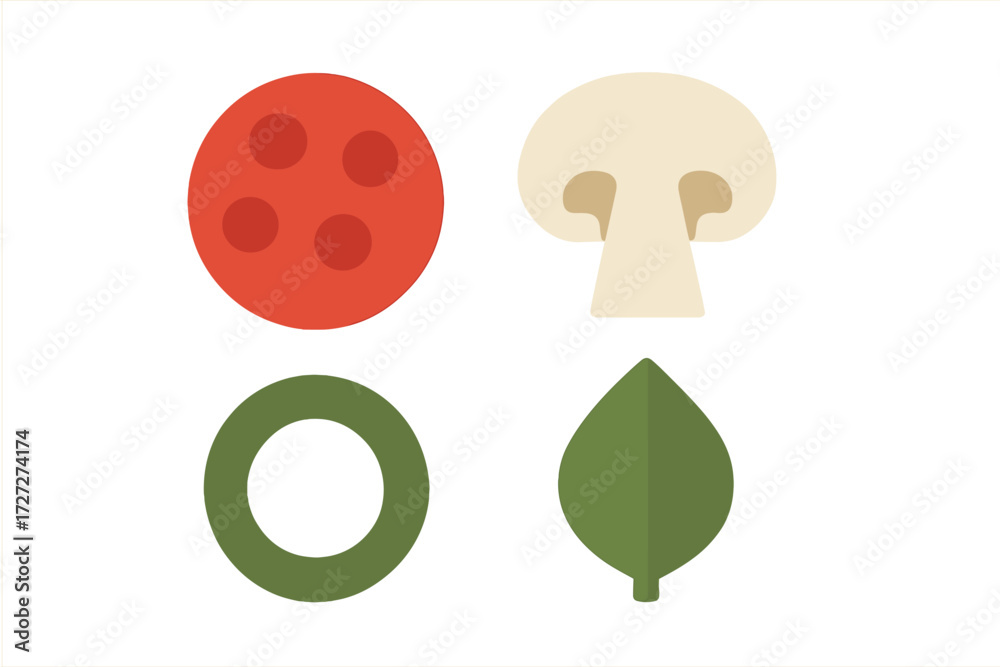 Obraz premium Colorful vegetable illustrations on a white background suitable for food-related projects and educational purposes