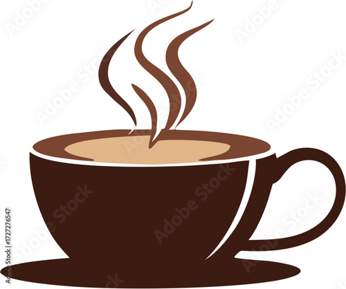 a cup of coffee on a white background