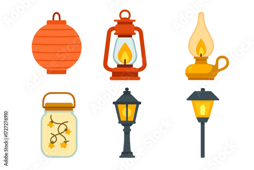 Collection of various decorative lanterns and lamps showcasing warm light for cozy ambiance and outdoor gatherings