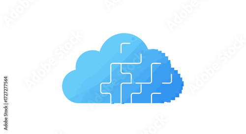 Dynamic digital cloud concept with interconnected circuits symbolizing futuristic data networks and intelligent technology solutions for modern business innovation.
