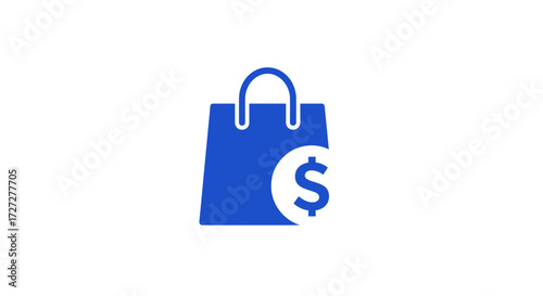 Discover amazing deals and savings with this vibrant shopping bag icon, perfect for e-commerce promotions and financial success visuals.