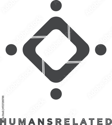 Abstract people connection logo design concept for teamwork and community