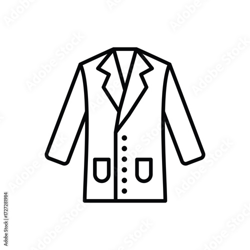 A drawing of a lab coat The drawing is a line art