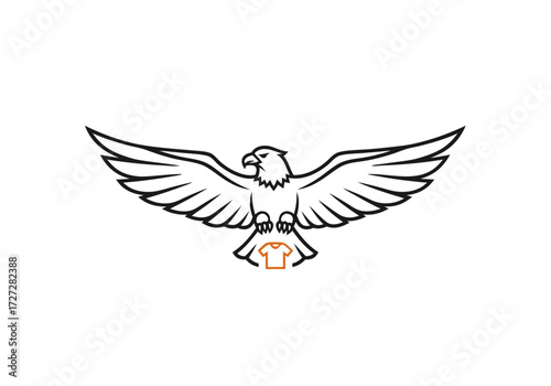 Symbolic vector design of a majestic eagle for the national day for truth and reconciliation, holding an orange shirt