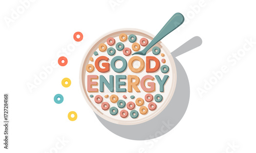 Breakfast Bowl Typography Make It Fun, Flat Vector illustration, easily editable and scalable.