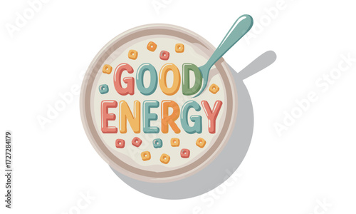 Breakfast Bowl Typography Make It Fun, Flat Vector illustration, easily editable and scalable.