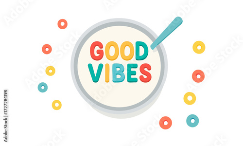 Breakfast Bowl Typography Make It Fun, Flat Vector illustration, easily editable and scalable.