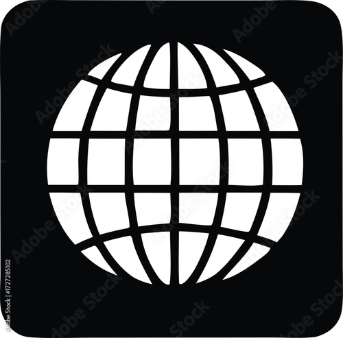 Global internet connectivity icon symbol represents world wide web connection and digital communication for online networks worldwide