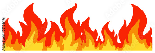 Fire flame seamless. Editable color vector