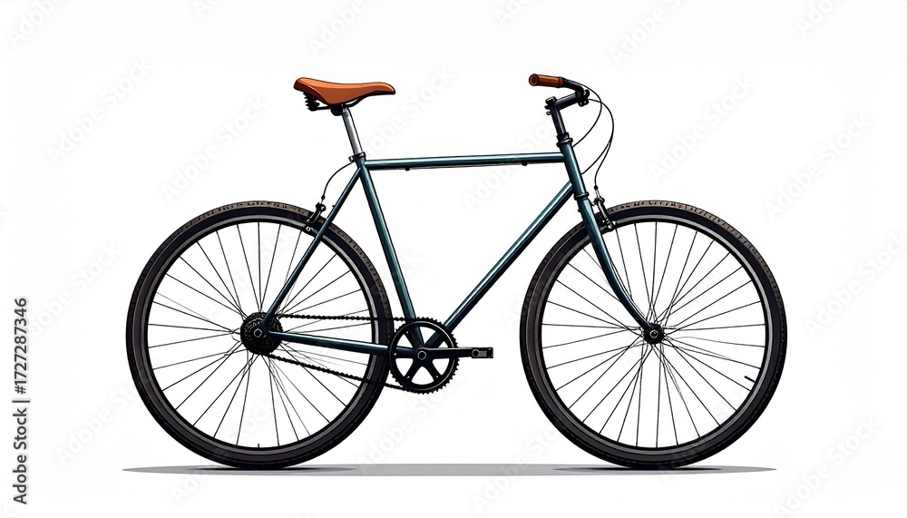Fototapeta premium A vector design of a bicycle side view simple minimal style isolated on white background 