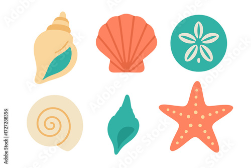 Colorful sea shell collection showcasing various shapes and designs suitable for ocean-themed decor or crafting