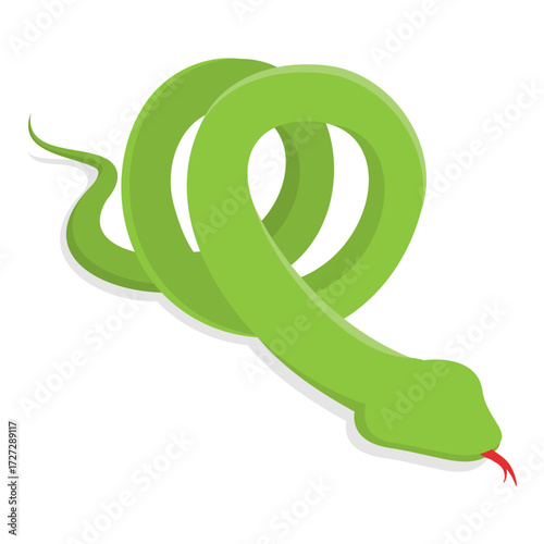 3D Isometric Flat Vector Illustration of Colorful Poisonous Snakes, Vivid Toxic Serpents. Item 1