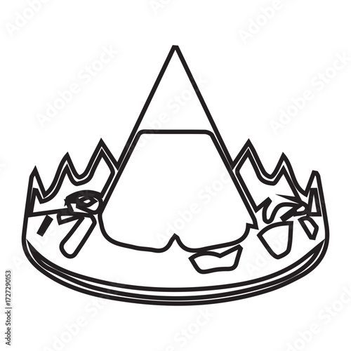 Asian Hat and Food Icon