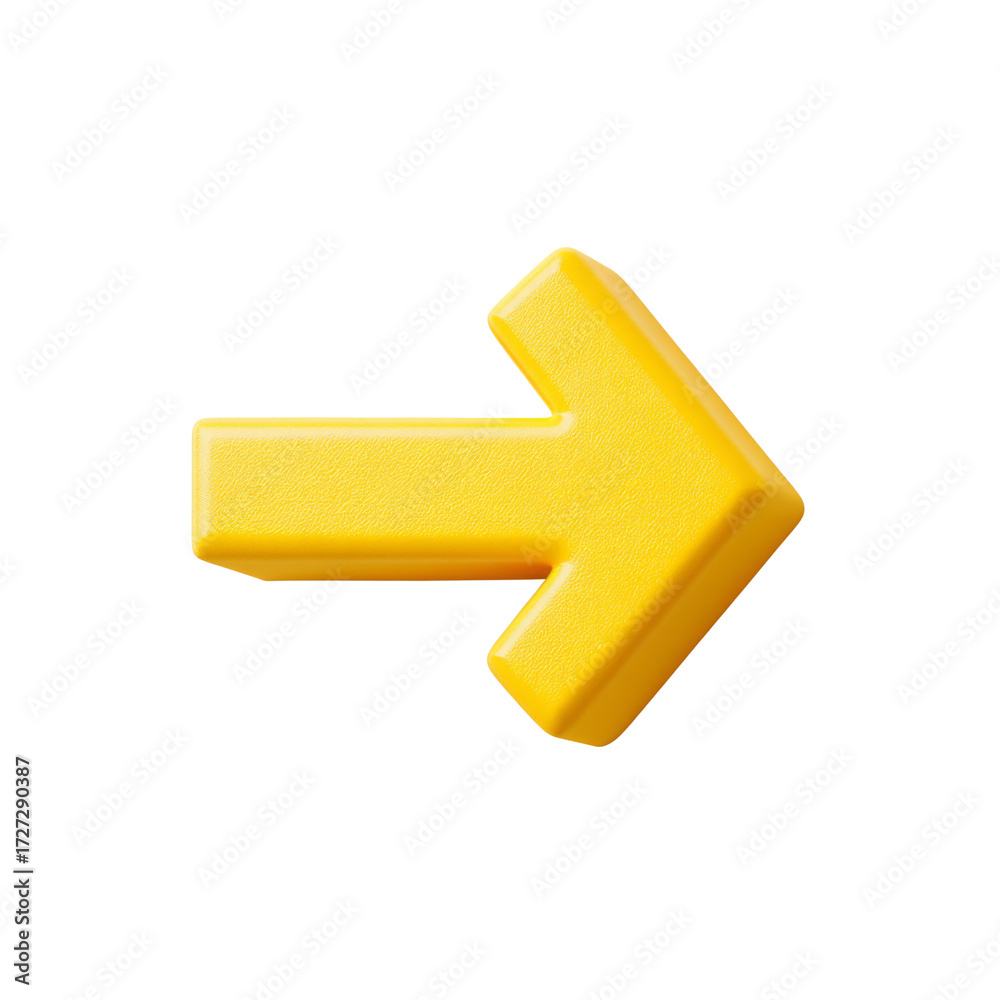 Fototapeta premium Bright Yellow Right Arrow Symbol for Directional Guidance and Navigation in Modern Design and Technology Environments