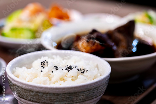 White Rice, Steaming, Home-style Dishes, Black Sesame, Asian Cuisine