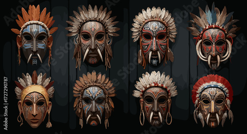 set of halloween masks