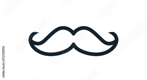 Classic curled handlebar mustache vector illustration SVG symbol for vintage gentleman's style. Isolated on transparent background for modern design.