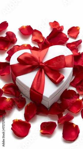 red rose and gift box