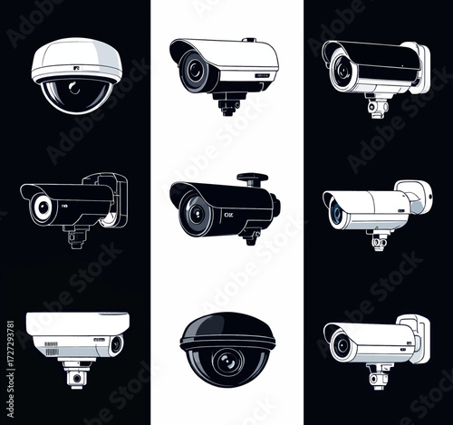 Diverse Security Cameras in Minimalist Design
