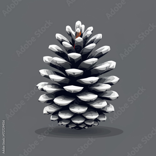 Geometric Pinecone in Winter Wonderland