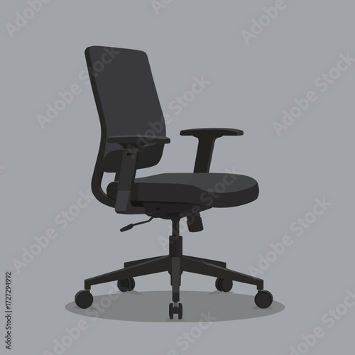 Modern Office Chair on Wheels with Adjustable Arms