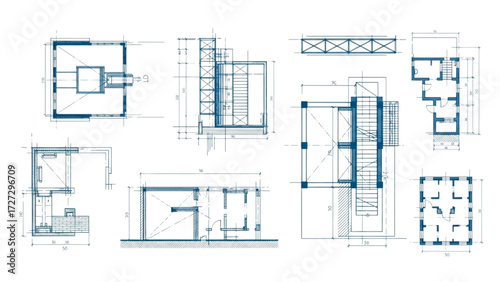 AutoCAD House Plan Vector Illustration – New Home Floor Plans for Interior and Exterior Construction AI EPS PNG JPEG
