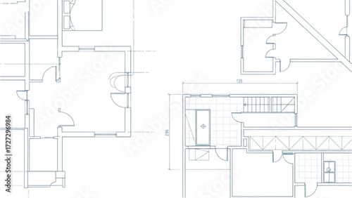 AutoCAD House Plan Vector Illustration – New Home Floor Plans for Interior and Exterior Construction AI EPS PNG JPEG
