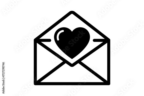 An open envelope with a heart inside, symbolizing love and affection in a letter