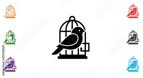 Discover a vibrant bird silhouette, a symbol of freedom and creativity ideal for logo design or educational materials, available in multiple colors