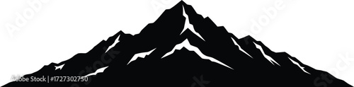 Majestic mountain peak silhouette dramatic landscape outdoor adventure travel vector