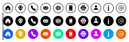 Vector icon set of time, date, and address symbols. Editable, clean, and scalable design, perfect for apps, websites, presentations, UI kits, and digital content.