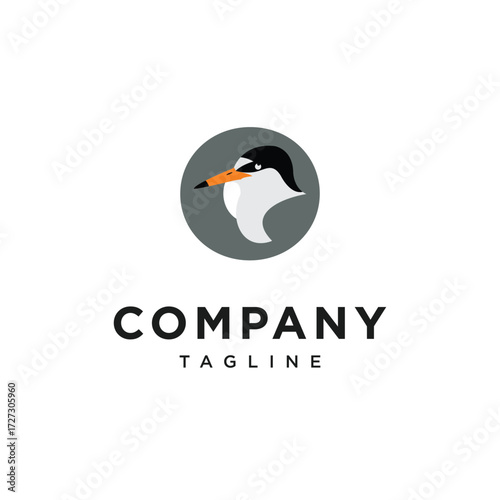 Letter O Sternula Albifrons Logo Icon Vector
