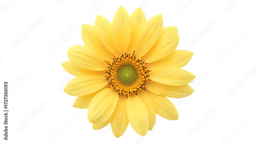 Fototapeta premium Bright Yellow Flower Blooming with Soft Petals on Transparent Background