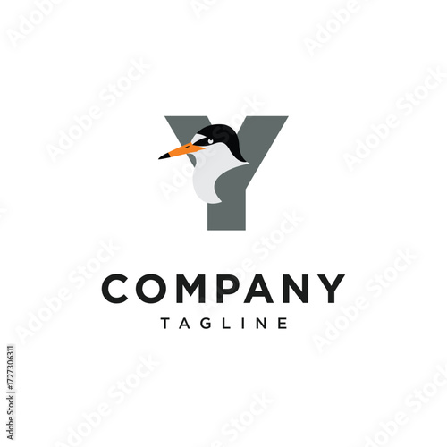 Letter Y Sternula Albifrons Logo Icon Vector