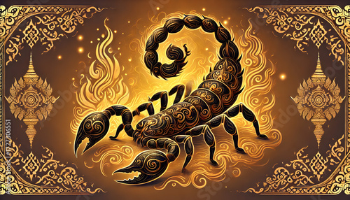 Thai Line Art scorpion