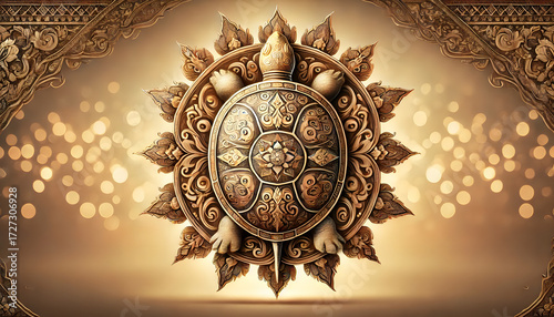 Thai Line Art turtle