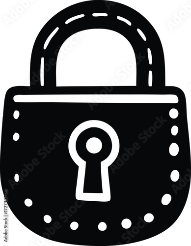 Vintage lock icon security symbol safety clipart graphic design element for protection and privacy concepts