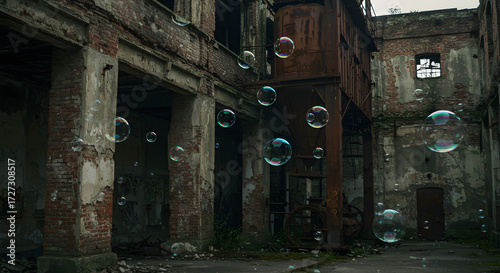 Soap Bubbles in Decaying Industrial Space