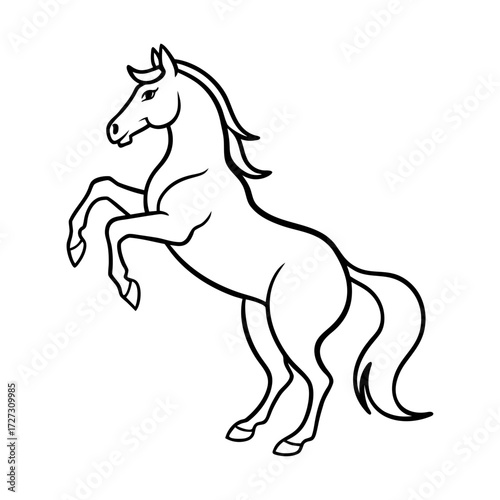 Dynamic horse rearing up vector illustration scalable artwork elegance power Vector